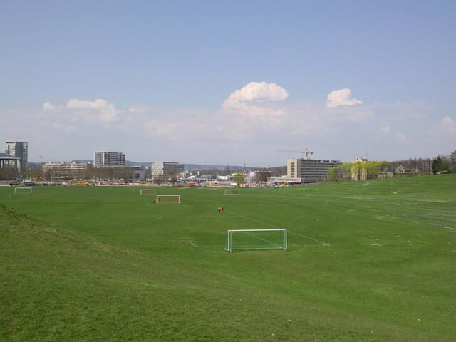 Die Fussballfelder der Grossen Allmend in Bern